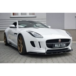 Накладка сплиттер на передний бампер Вар2 на Jaguar F-Type